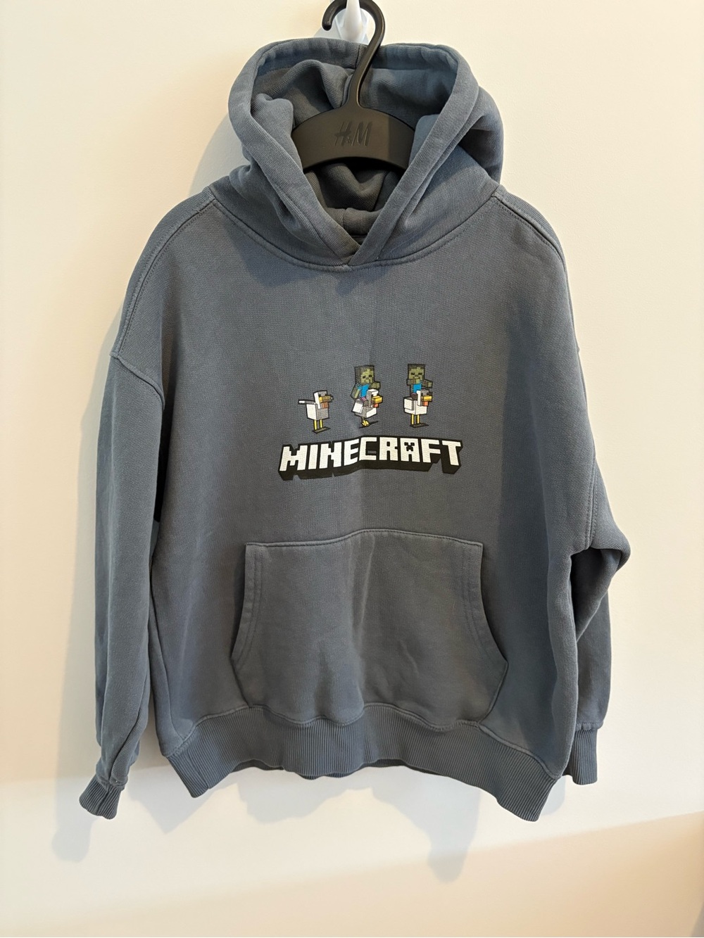 Zara Blue Minecraft Graphic Kids Hoodie